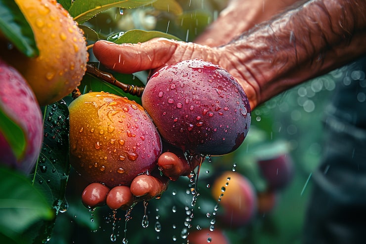 Fresh mangoes ready for market