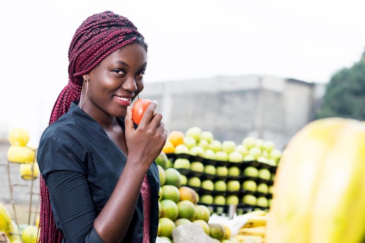 Young woman drinking fresh juice